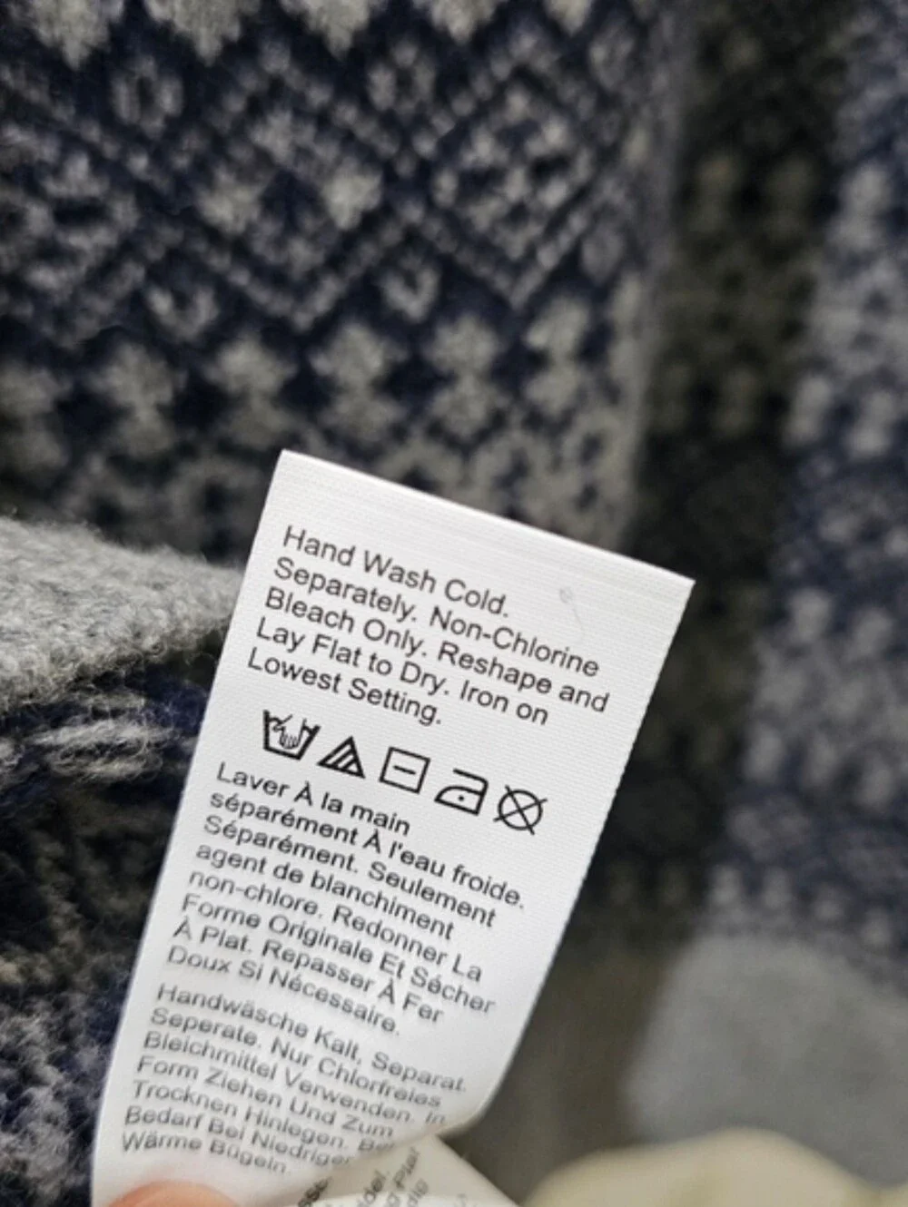 J. CREW Fair Isle lambswool half-zip sweater 100% Wool hand wash NWOT
